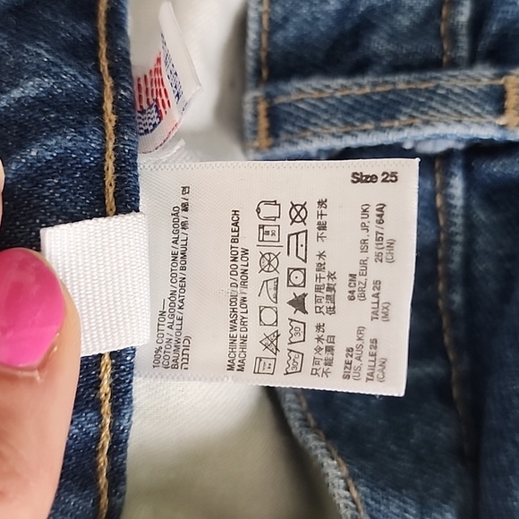 American Apparel High Waist Cuffed Denim Shorts Size 25 - Picture 10 of 11